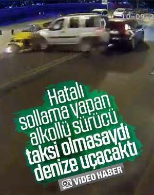 İstanbul'da alkollü sürücü süratle taksiye çarptı