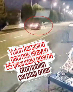 Manisa'da karşıya geçerken yaşlı adama otomobil çarptı