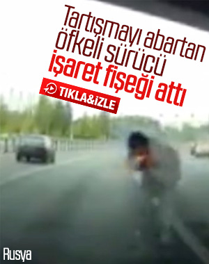 Trafikte tartıştığı sürücüye işaret fişeği attı