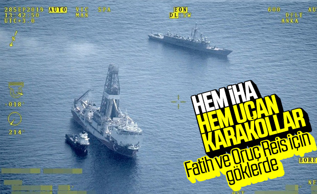 Fatih ve Oruç Reis'e İHA koruması