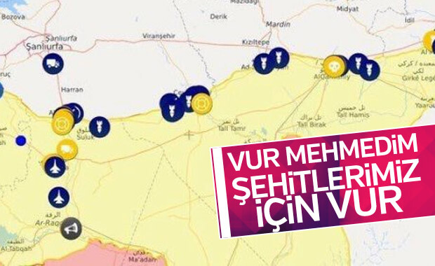 YPG hedeflerine bombalar yağıyor