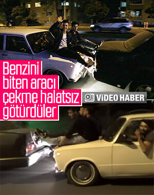Kahramanmaraş'ta yakıtı biten aracı götürdüler