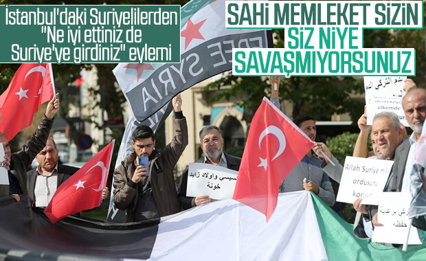 İstanbul'daki Suriyelilerden harekata destek mesajı