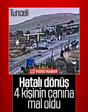 Tunceli'de 4 kişinin öldüğü kaza kamerada