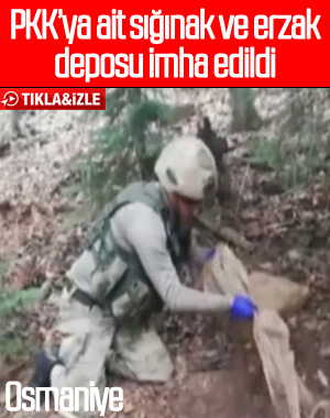 Osmaniye'de PKK'ya ait sığınak ve erzak deposu keşfedildi