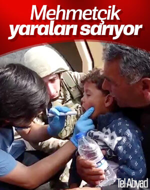 Tel Abyad'da Türk askeri sağlık gönüllüsü oldu
