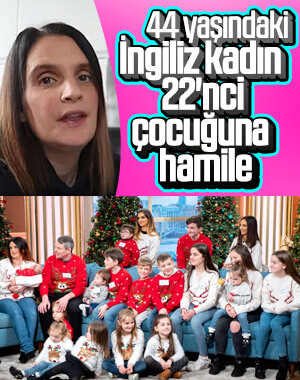 İngiltere'de yaşayan çift 22'nci çocuğunu bekliyor