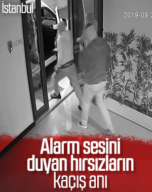 Üsküdar’da maskeli hırsızlar alarmı duyunca kaçtı