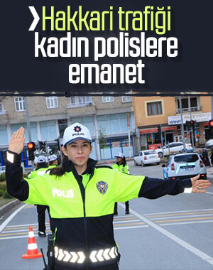 Hakkari'de kadın trafik polisleri görev yapıyor