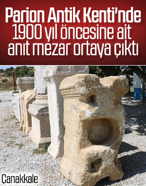 Parion'da bin 900 yıllık anıt mezar kitabesi