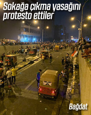 Iraklılar bu kez de sokağa çıkma yasağını protesto etti