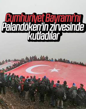 Palandöken'in zirvesinde Cumhuriyet Bayramı