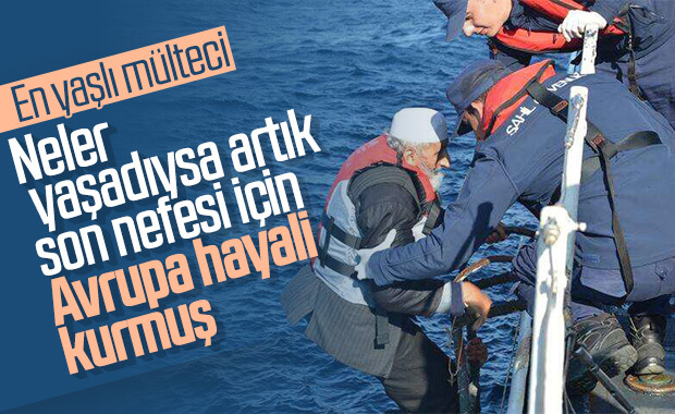 Yunanistan'a geçmeye çalışan en yaşlı mülteci