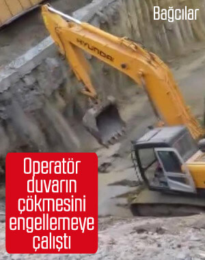 İstanbul'da istinat duvarı çökme anı kameralara yansıdı