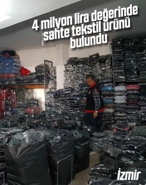 Piyasa değeri 4 milyonluk sahte giyim eşyası depoda çıktı