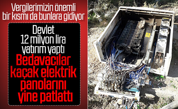 Mardin'de kaçak elektrik panolarını yaktılar