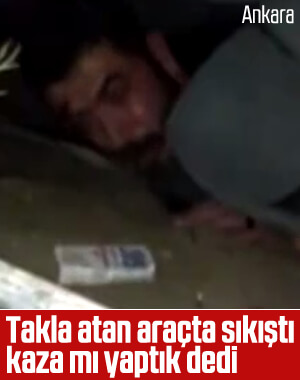 Ankara'da bir otomobil takla attı