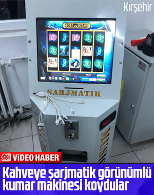 Kırşehir'de şarjmatik görünümlü kumar makinesi