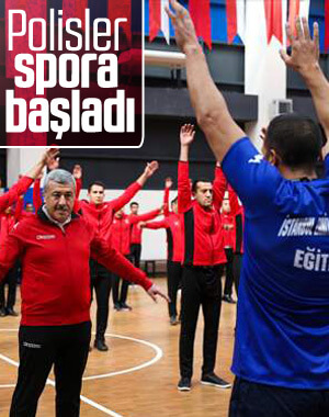 Polisler vatandaş için spor salonlarında
