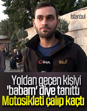 İstanbul'da motosiklet hırsızının ilginç yöntemi
