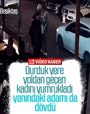 Yoldan yürüyen kadını yumrukladı