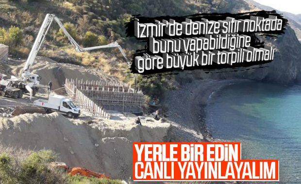 İzmir Karaburun'da doğayı katleden inşaat