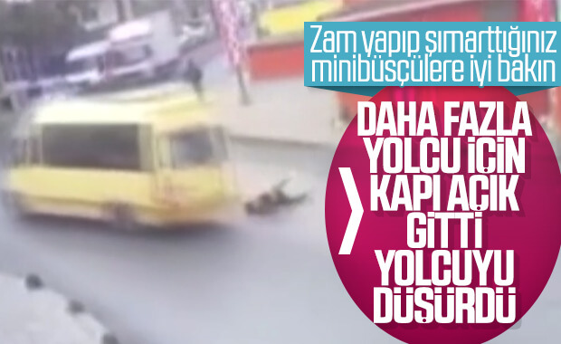 Kapısı açık minibüsten düştü