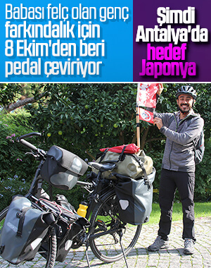 Babası için İsviçre'den Japonya' ya pedal çeviriyor
