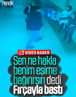 Elindeki fırçayla doktora saldırdı