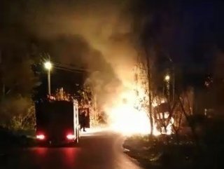 Zonguldak'ta okul servisi yandı