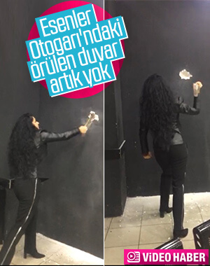 Akılalmaz şekilde örülen duvarı yıktı