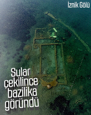 İznik Gölü'nde suyun altındaki şehir gözüktü