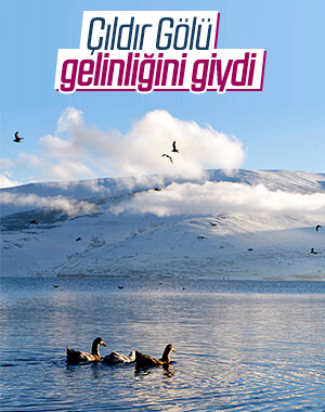Çıldır Gölü kışın da büyülüyor