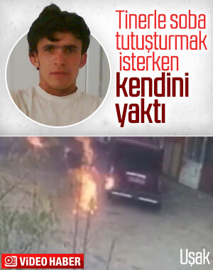 Uşaklı işçi sobayı tutuşturmak isterken kendini yaktı