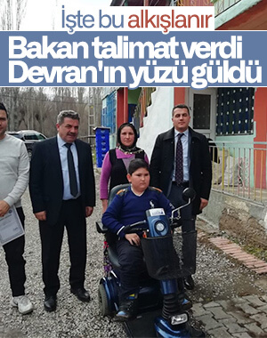 Aile Bakanı, küçük Devran'ın yüzünü güldürdü