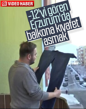 Erzurum'da -12 derecede hayat dondu