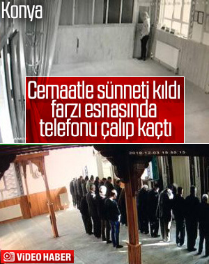 Camide namaz kılan hırsız, telefonu alıp kaçtı