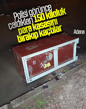 Adana'da polisi gören hırsızlar kasayı bırakıp kaçtı