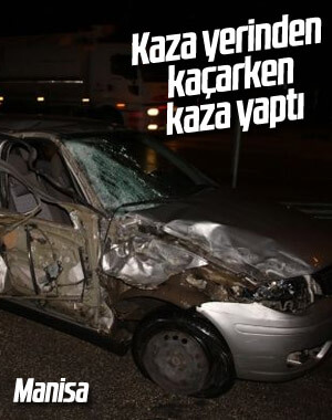 Otobüse çarpıp kaçan aracın şoförü, bu kez kamyona çarptı