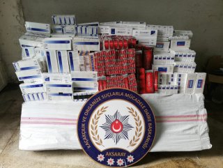 Aksaray'da 350 bin paket kaçak sigara ele geçirildi