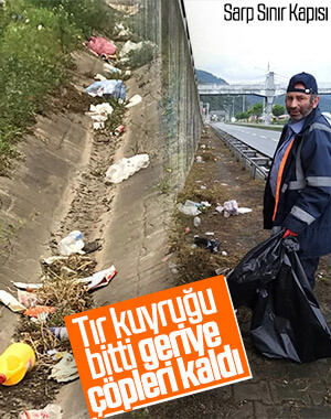 Sarp Sınırı'nda tırlar gitti, geriye çöpleri kaldı