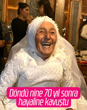 Döndü ninenin 70 yıllık gelinlik hayali gerçek oldu