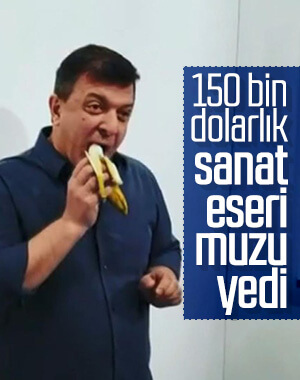 150 bin dolarlık duvara asılı muzu yedi