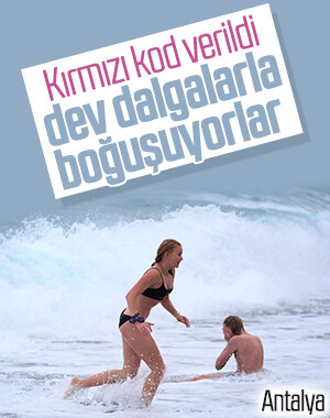 Antalyalıların kırmızı koda rağmen deniz keyfi