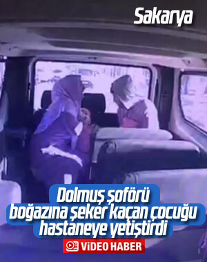 Boğazına şeker kaçan çocuğu şoför hastaneye yetiştirdi