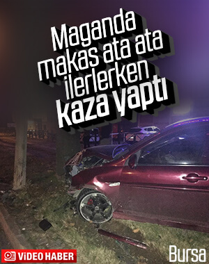 Makas atarak ilerlerken kaza yaptı