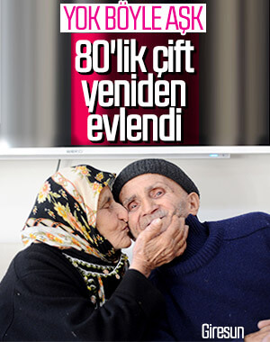 80’lik çift yıldırım nikahı ile evlendi