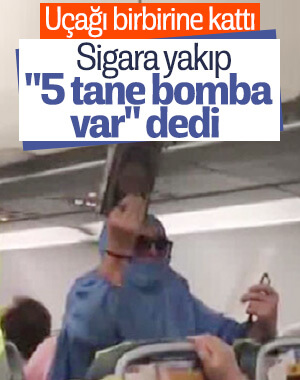 Uçakta bomba olduğunu söyleyen kadın: Şaka yaptım