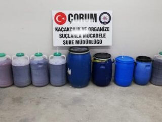 Çorum'da 1,2 ton sahte içki ele geçirildi