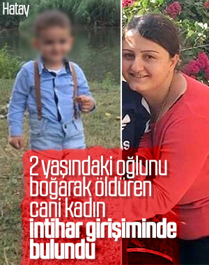 Oğlunu öldüren cani anne intihara kalkıştı